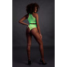 Ouch! Glow Ensemble Bustier et Culotte Filet Vert Fluo